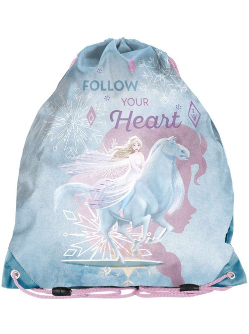 Sac de piscine à cordon 38 x 34 cm 'La Reine des Neiges' bleu ciel - Kiabi Sac de piscine à cordon 38 x 34 cm 'La Reine des Neiges' bleu ciel - Kiabi