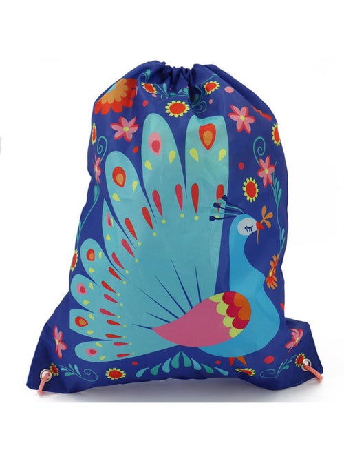 Sac de piscine à cordon 40 cm motif paon – CMP - Kiabi