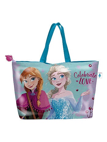 Sac De Plage - Elsa et Anna La Reine Des Neiges avec fermeture éclair