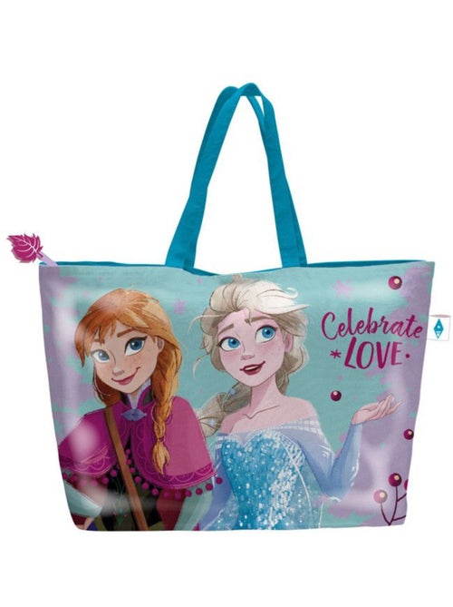 Sac de plage - La Reine des Neiges (Elsa & Anna) - Rose - Polyester/PVC - 22,5x15x16,5 cm - Kiabi