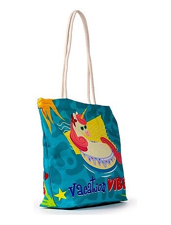 Sac de plage 41 x 55 cm Licorne a la plage