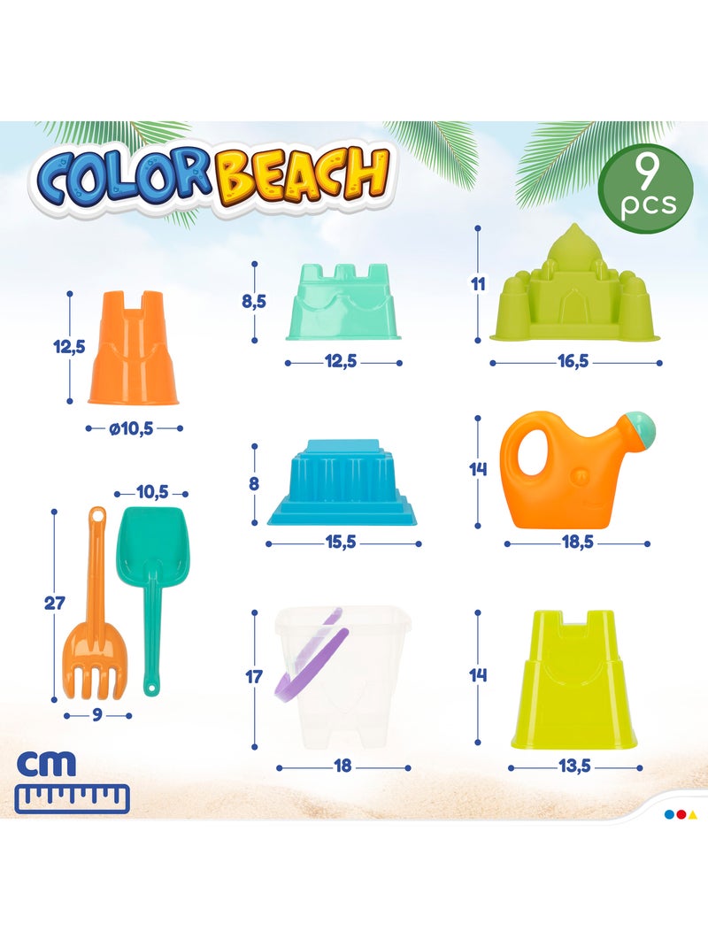Sac de plage avec seau et accessoires color beach N/A - Kiabi
