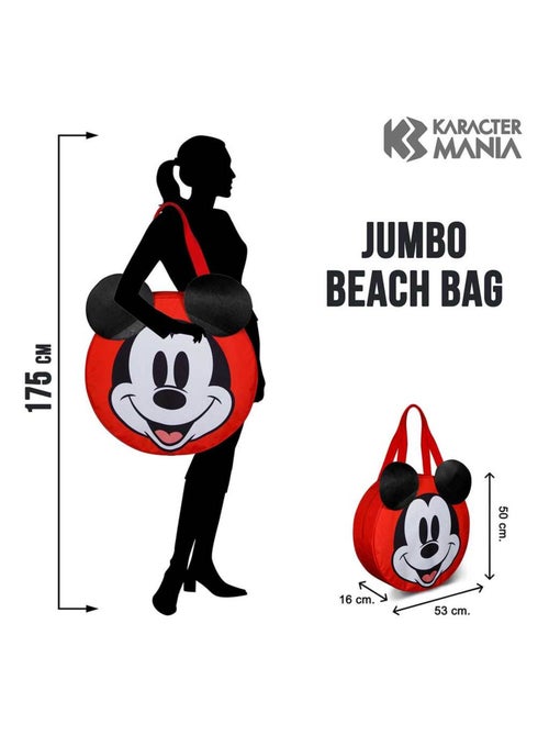 Sac de Plage Jumbo - Disney Mickey Mouse Face - Multicolore - Taille Unique - Kiabi