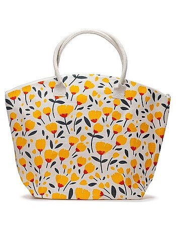 Sac de plage jute 41 x 53 cm Bouton d or