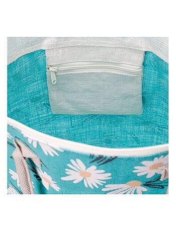 Sac de plage jute Marguerites