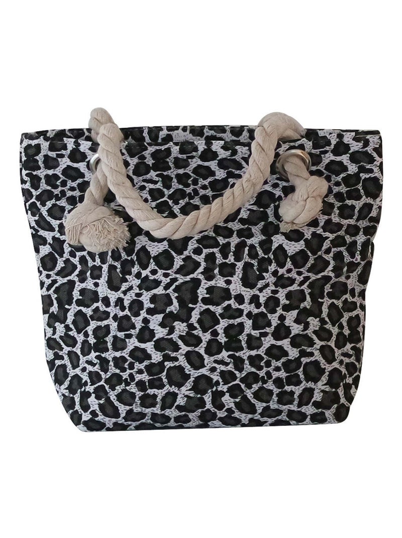 Sac de plage LEOPARD Beige/Noir Femme Kiabi