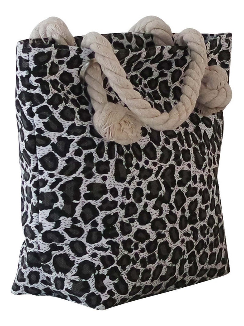 Sac de plage LEOPARD Beige/Noir - Kiabi