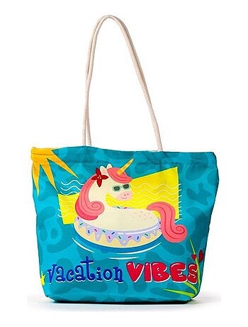 Sac de plage Licorne a la plage