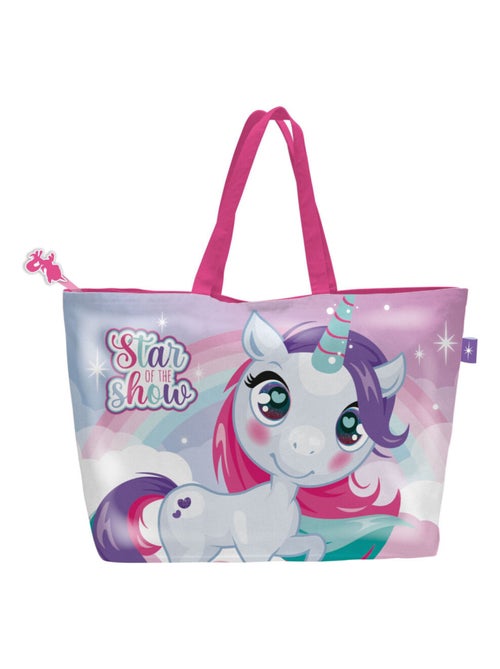 Sac de plage  Licorne Unicorn Love avec fermeture éclair - Kiabi