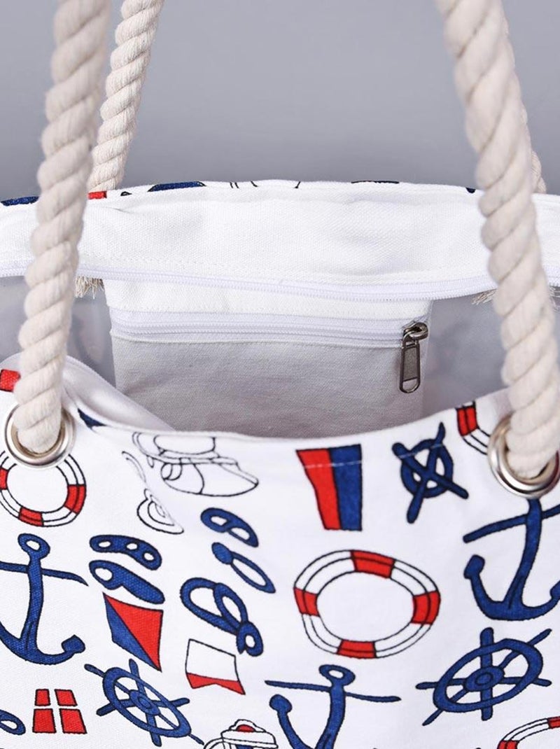 Sac de plage Marina Bleu marine - Kiabi