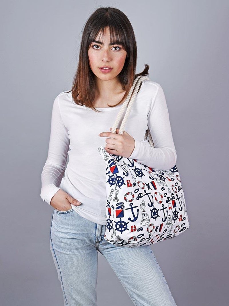 Sac de plage Marina Bleu marine - Kiabi