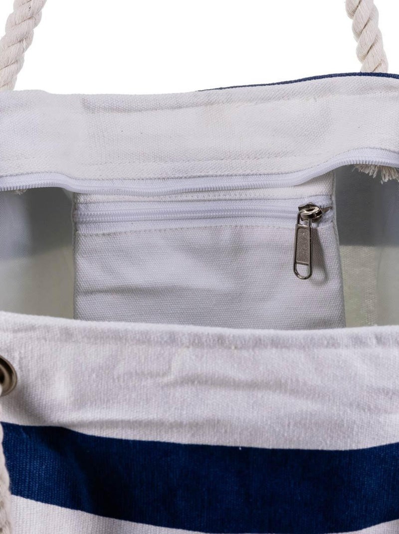 Sac de plage Marinière Bleu marine - Kiabi