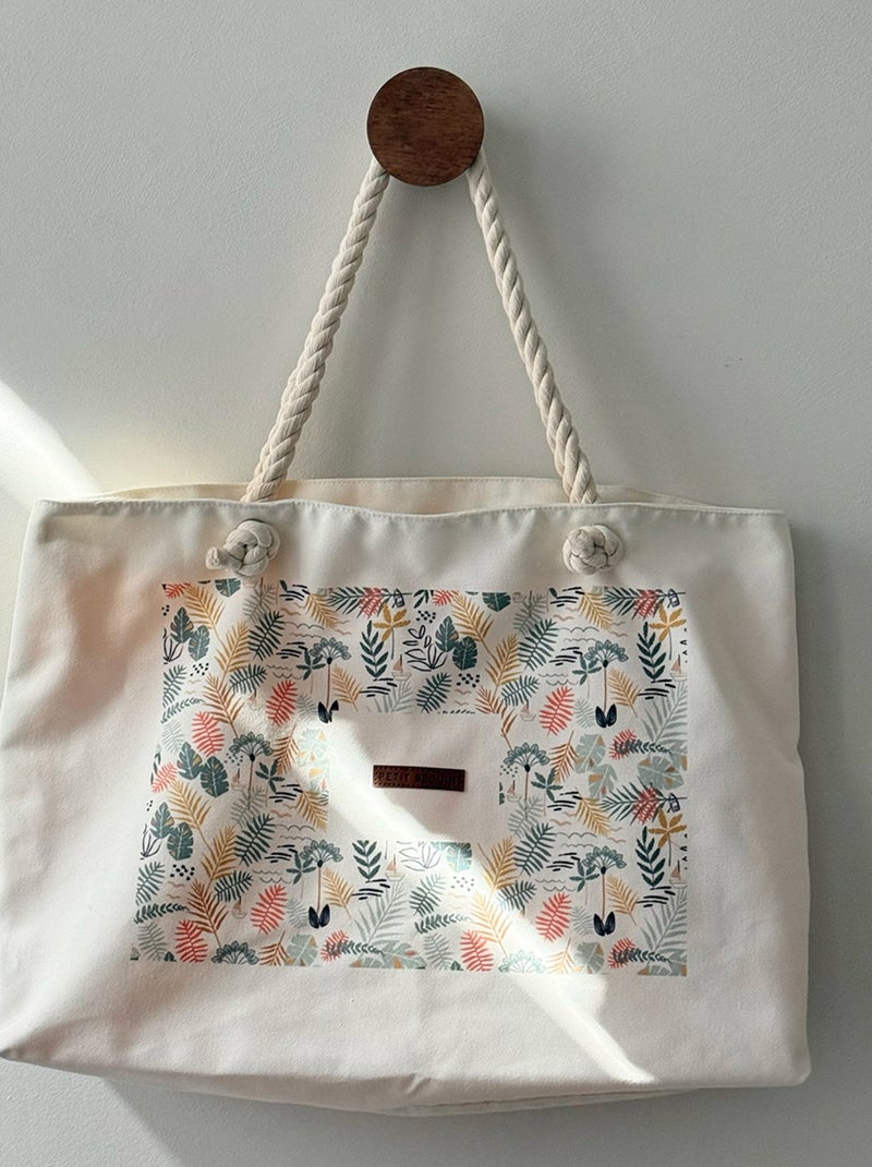 Sac de plage Mio Ecru - Kiabi