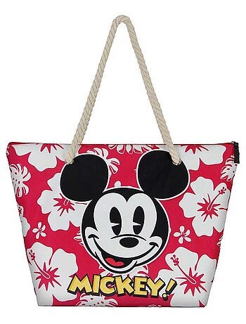 Sac de Plage Soleil - Disney Mickey Mouse Hawaii - Rouge - Taille Unique