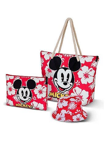 Sac de Plage Soleil - Disney Mickey Mouse Hawaii - Rouge - Taille Unique