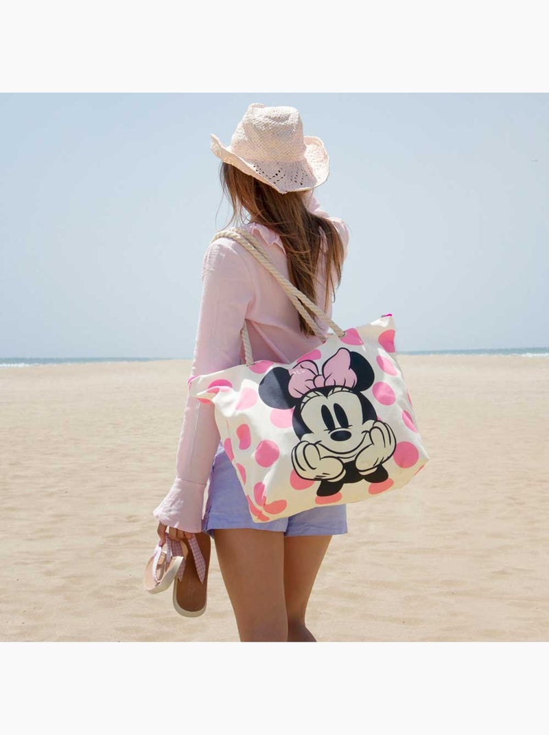 Sac de Plage Soleil - Disney Minnie Mouse Dots - Rose - Taille Unique Rose - Kiabi