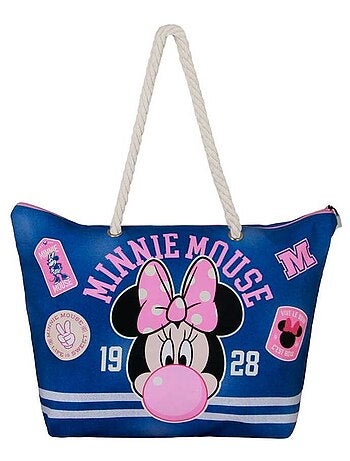 Sac de Plage Soleil - Disney Minnie Mouse Varsity - Bleu - Taille Unique