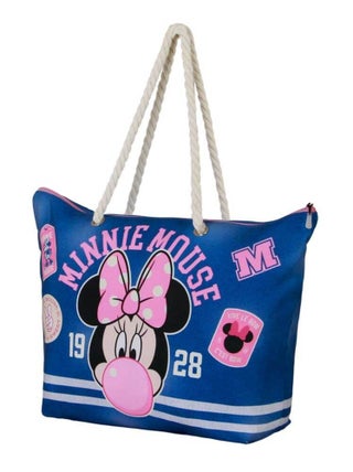 Sac de Plage Soleil - Disney Minnie Mouse Varsity - Bleu - Taille Unique
