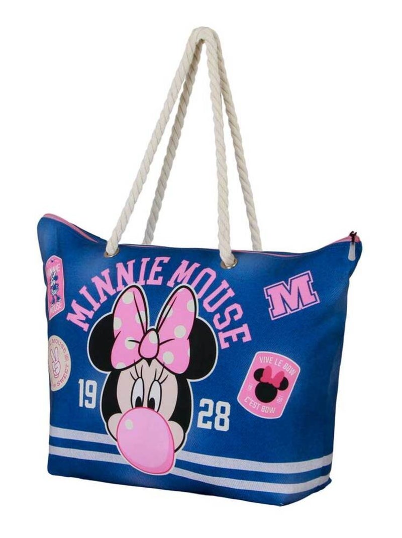 Sac de Plage Soleil - Disney Minnie Mouse Varsity - Bleu - Taille Unique Bleu - Kiabi