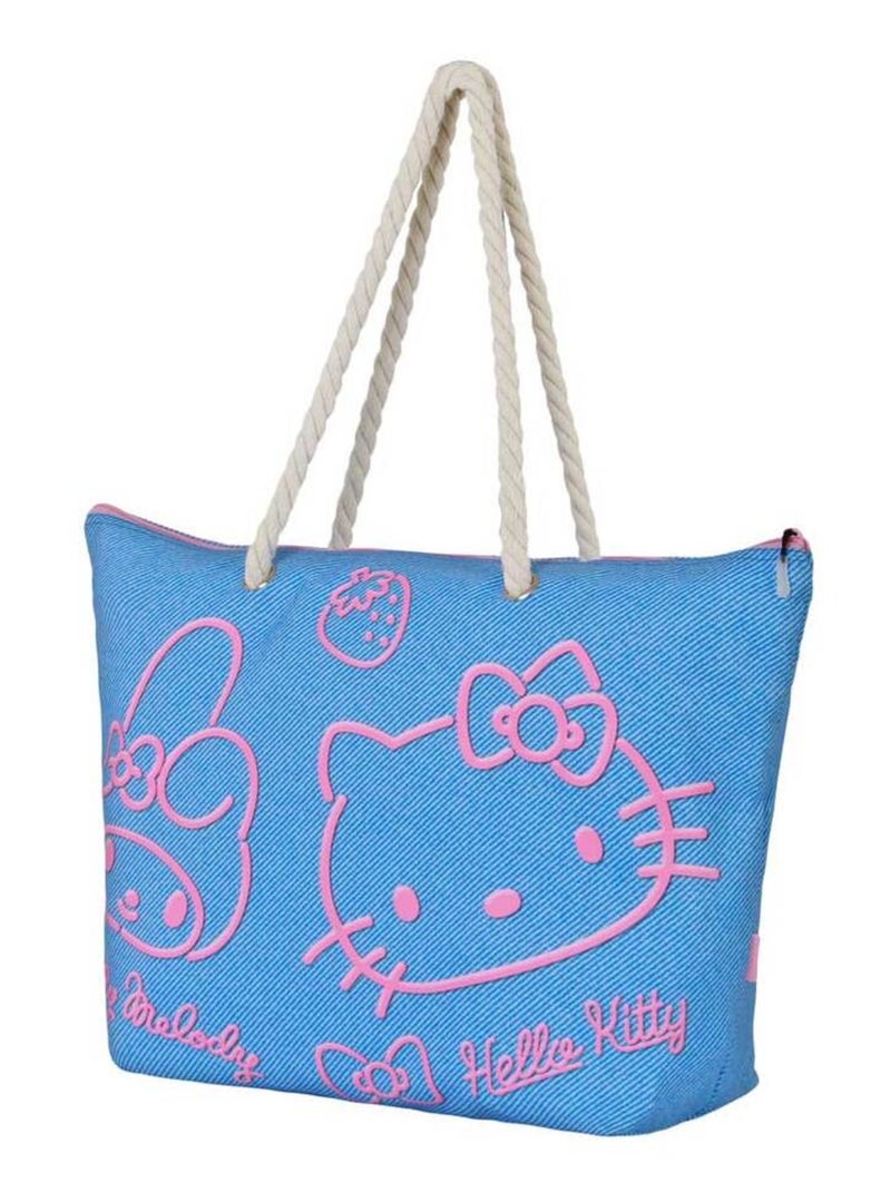 Sac de Plage Soleil - Hello Kitty Denim Bleu - Kiabi
