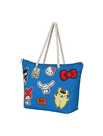Sac de Plage Soleil - Hello Kitty Stickers - Bleu - Taille Unique