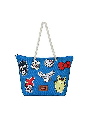 Sac de Plage Soleil - Hello Kitty Stickers - Bleu - Taille Unique