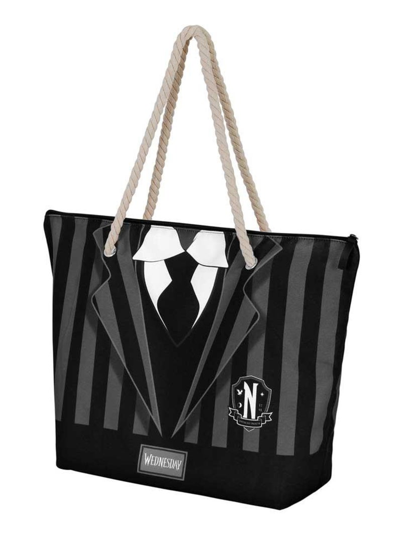 Sac de Plage Soleil - Mercredi Uniform - Noir - Taille Unique Noir - Kiabi