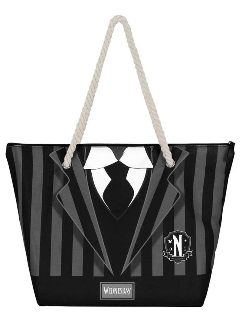 Sac de Plage Soleil - Mercredi Uniform - Noir - Taille Unique Noir - Kiabi