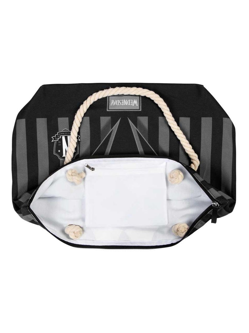 Sac de Plage Soleil - Mercredi Uniform - Noir - Taille Unique Noir - Kiabi