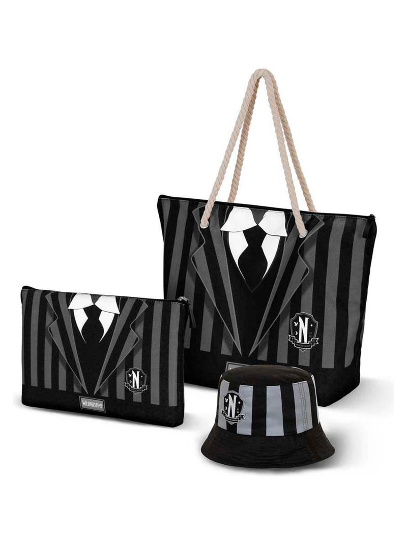 Sac de Plage Soleil - Mercredi Uniform - Noir - Taille Unique Noir - Kiabi