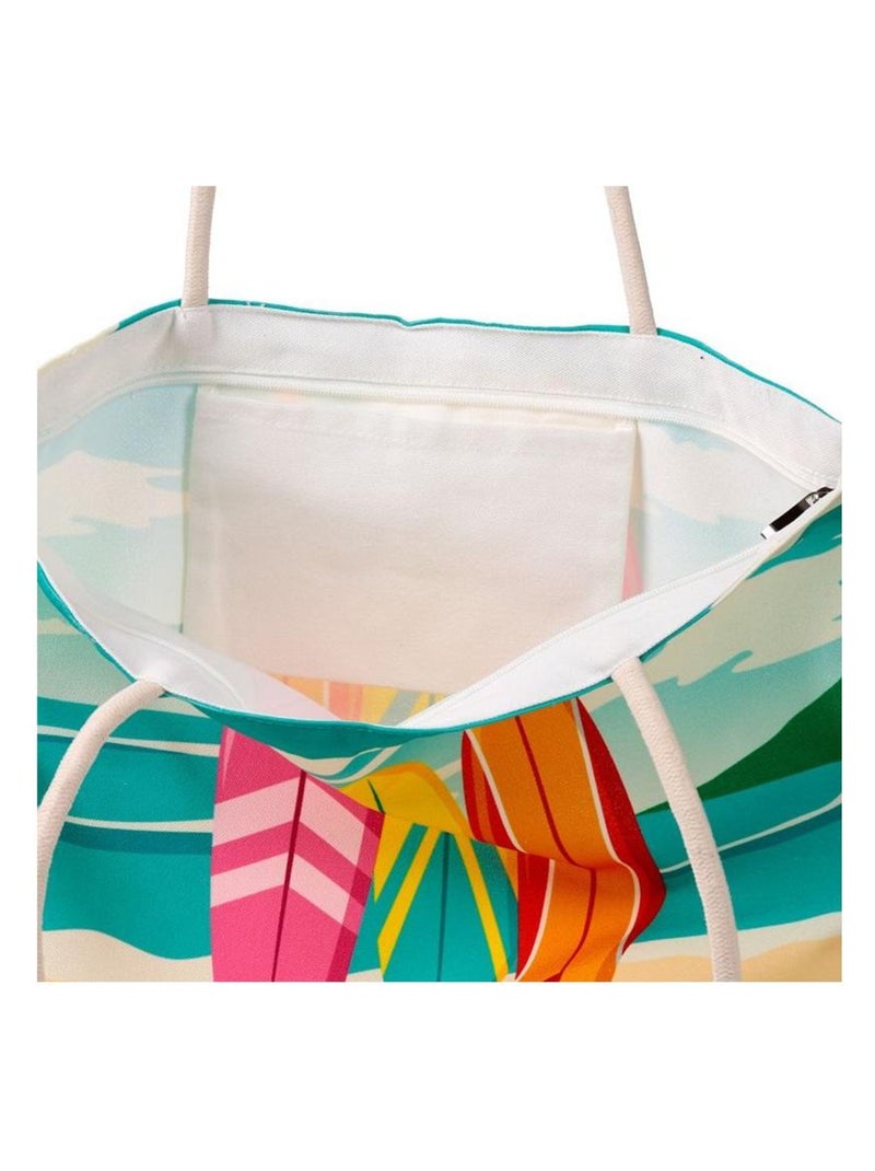 Sac de plage Surf beach life Bleu - Kiabi