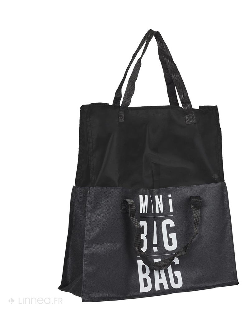 Sac de shopping extensible PILI II Noir Blanc - Kiabi
