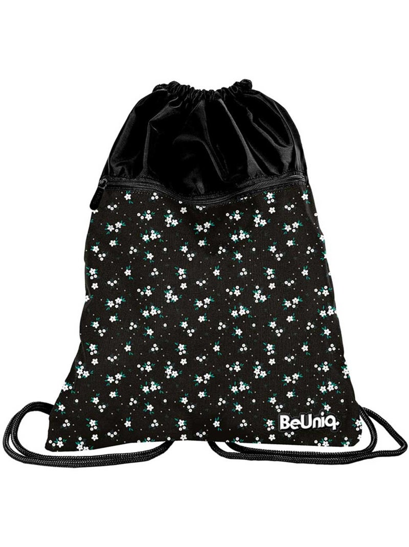 Sac de sport à cordon floral noir CMP – 45 x 34 cm avec poche zippée Noir Multicolore - Kiabi