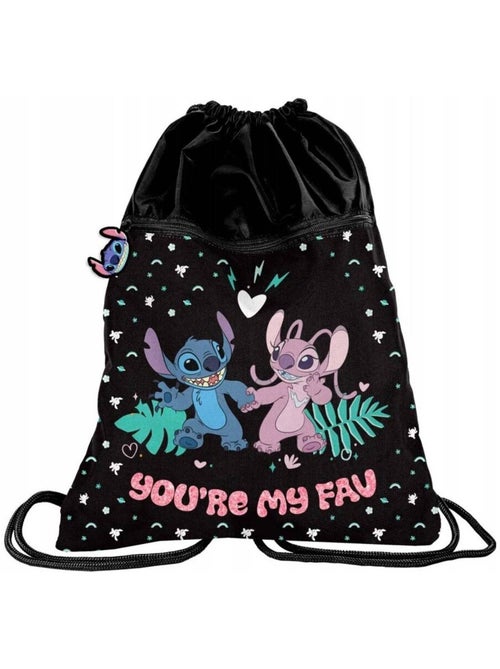 Sac de sport à cordons 'Lilo & Stitch' – Poche zippée – L 45x34 cm - Kiabi