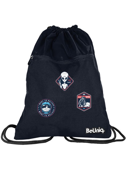 Sac de sport à dos BeUniq UFO à cordons avec poche zippée 45 x 34 cm - Kiabi
