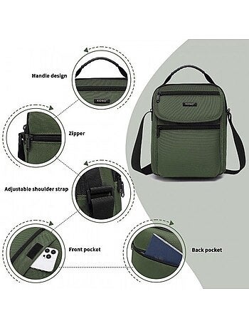 Sac de voyage 21x10x26 cm polyester déperlant multi-poches - kono