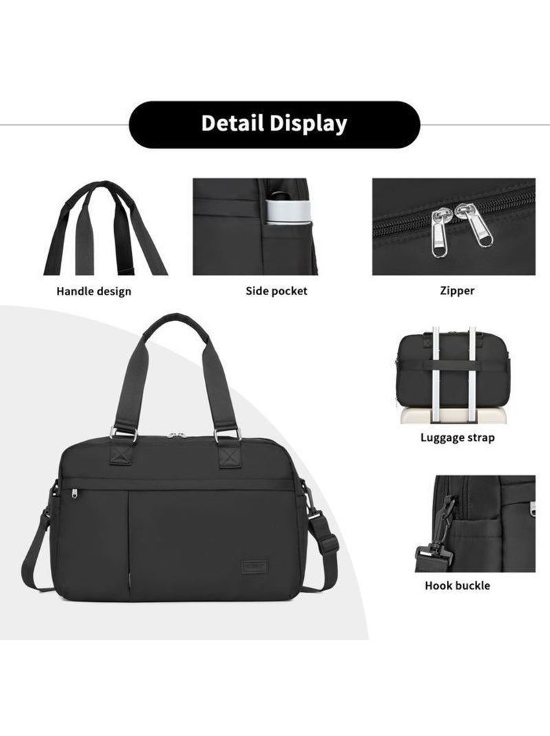 Sac de voyage 24x28x43 cm grande capacité bandoulière trolley Noir - Kiabi