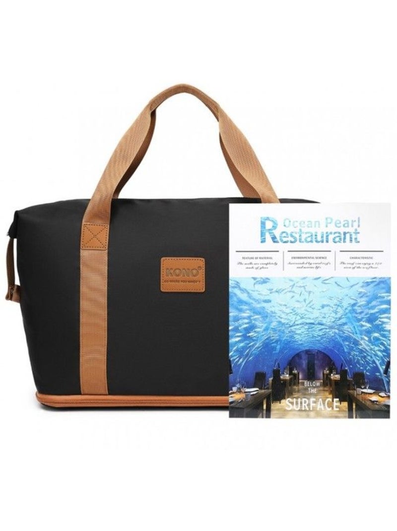 Sac de voyage 36 l compartiments secs et humides avec trousse - kono Noir - Kiabi