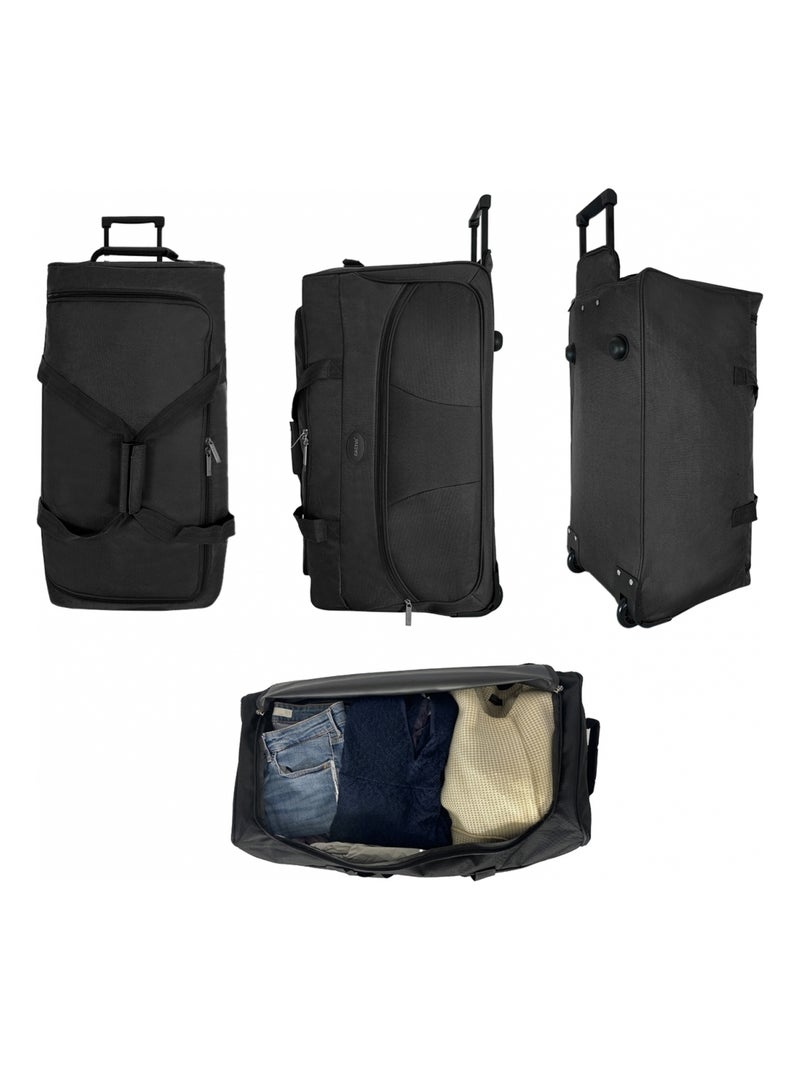 Sac de voyage avec roulettes 67L  64cm Noir - Kiabi