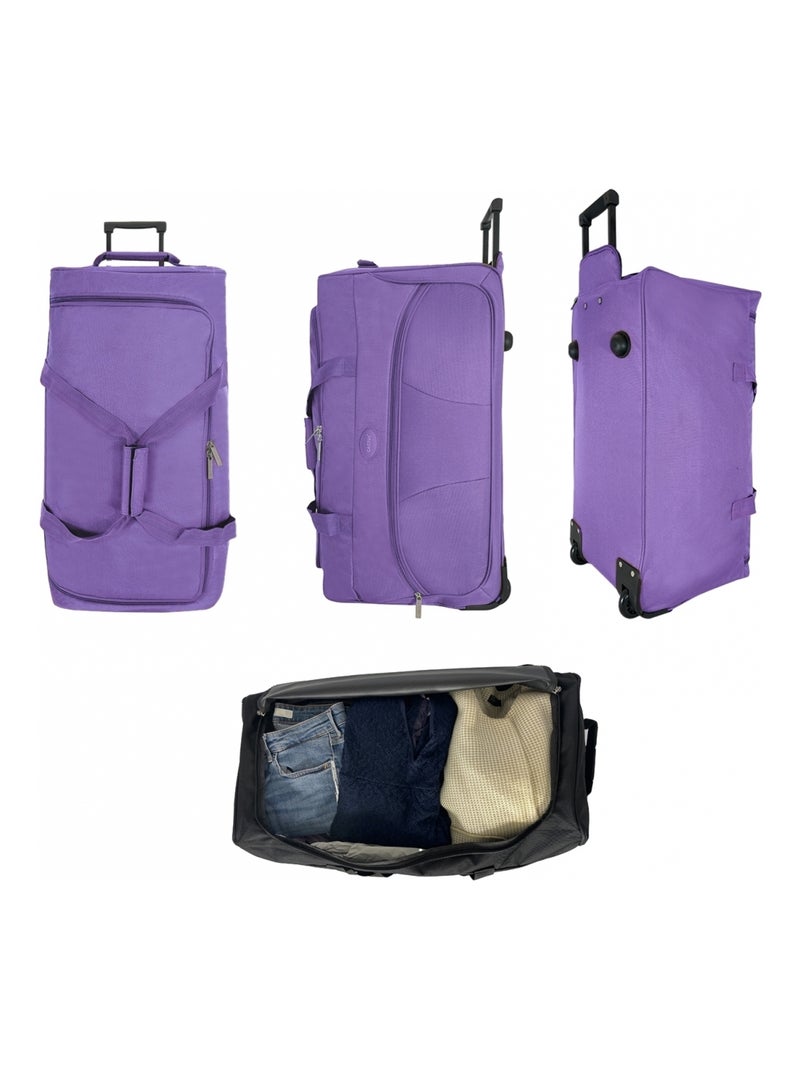 Sac de voyage avec roulettes 67L  64cm Violet - Kiabi