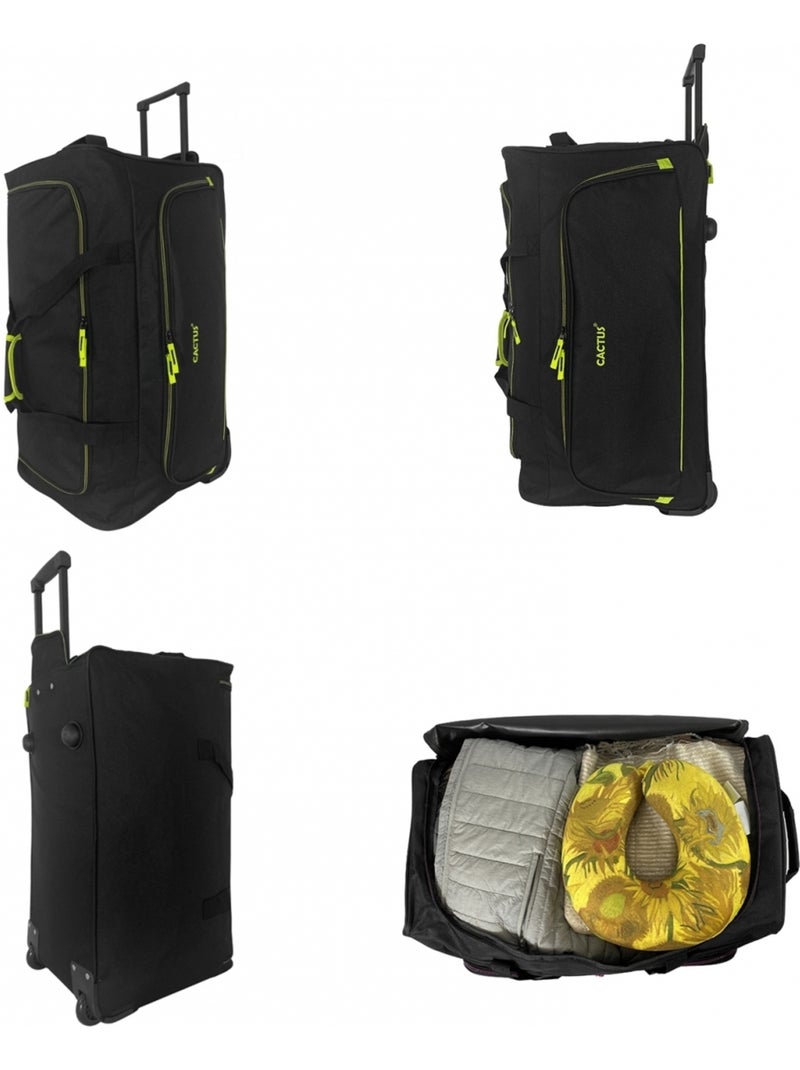 Sac de voyage avec roulettes 70L  64cm Noir - Kiabi