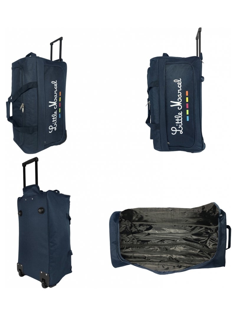 Sac de voyage avec roulettes 72L  65cm Bleu - Kiabi