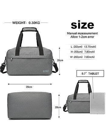 Sac de voyage cabine 35x20x20 cm oxford poignée trolley - kono