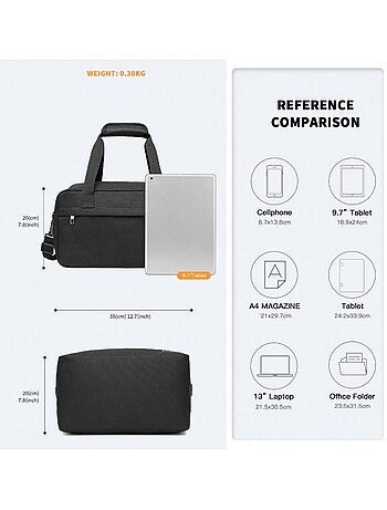 Sac de voyage cabine 35x20x20 cm oxford poignée trolley - kono