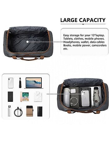 Sac de voyage cabine 40x20x25 cm 20 l housse intégrée - kono