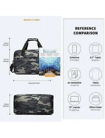 Sac de voyage cabine 40x25x20 cm 20 l poignée trolley - kono