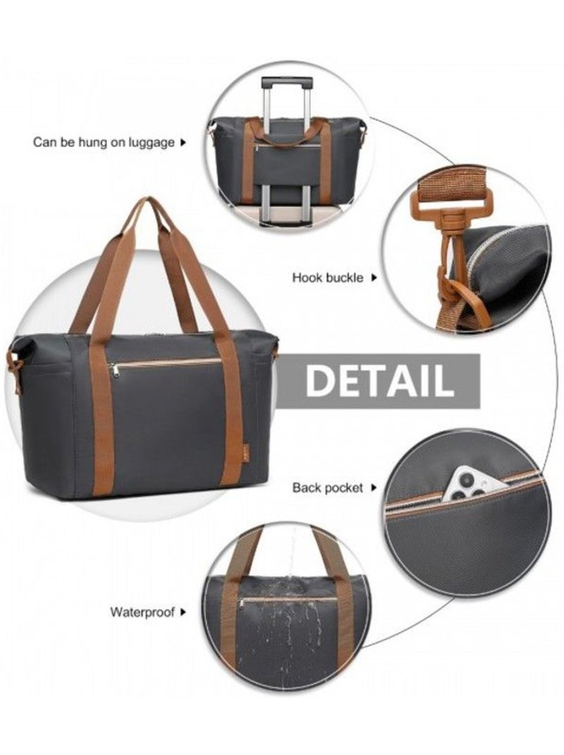 Sac de voyage cabine 46x20x30 cm imperméable bandoulière Gris - Kiabi
