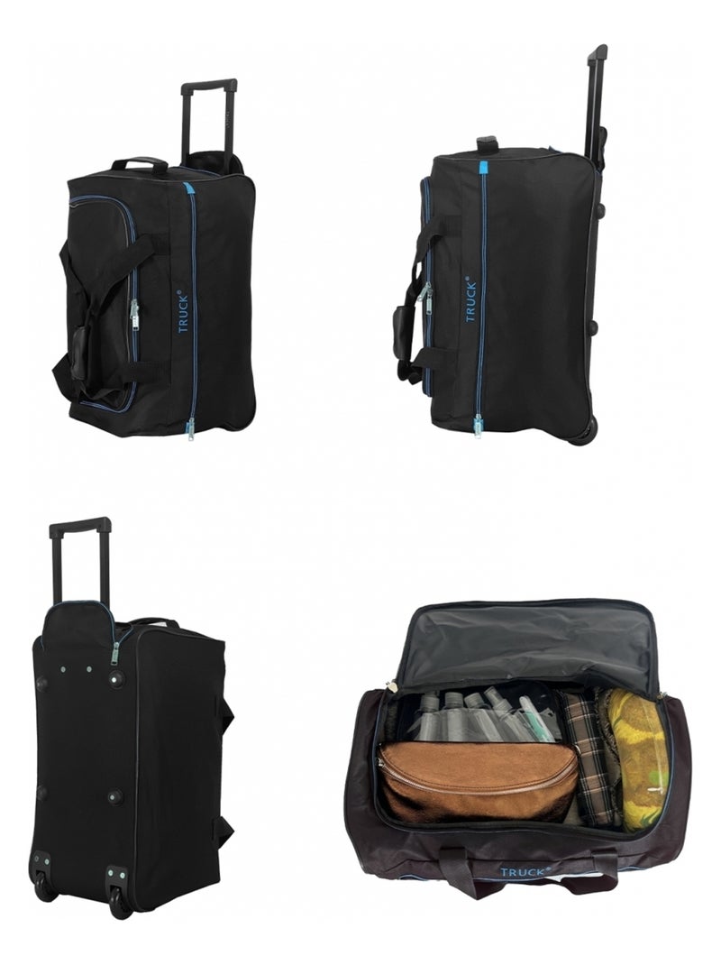 Grand sac de voyage à 2 roulettes Kane valise à roulettes 80 cm valise sac de sport trolley de voyage, plastique marin recyclé, S