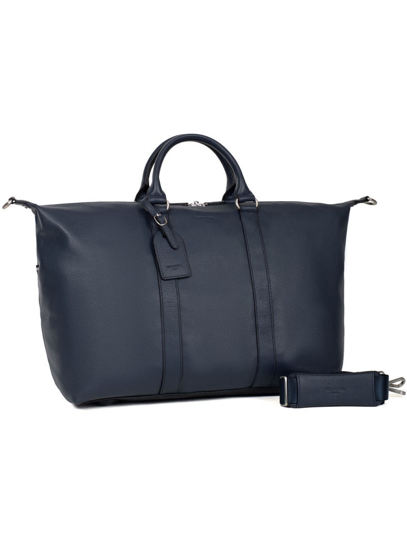 Sac de voyage  Cuir CONFORT Bleu marine - Kiabi