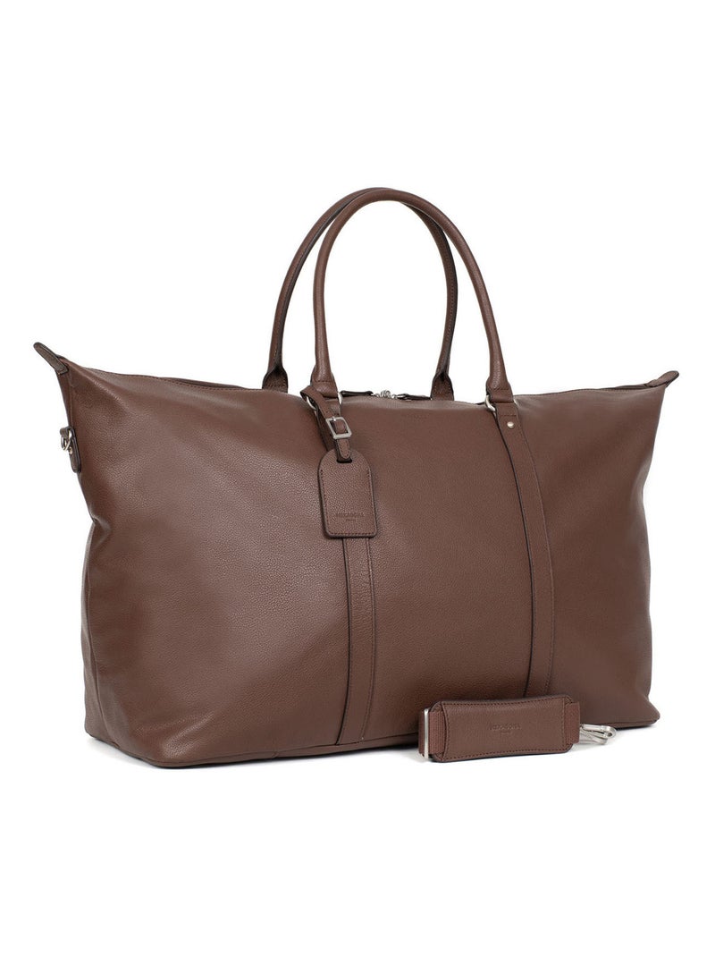 Sac de voyage  Cuir CONFORT BUSINESS Marron chocolat - Kiabi